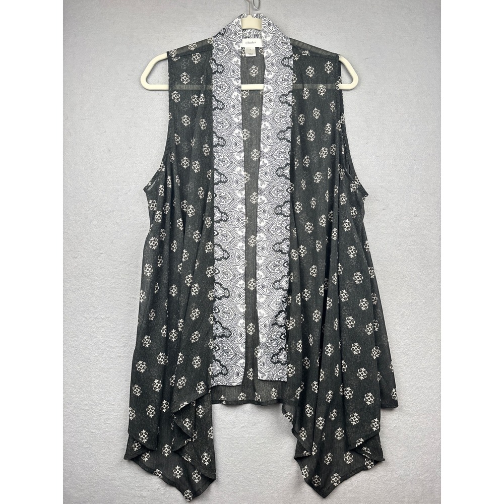 CJ Banks Vest Womens X XL Open Front Paisley Medallion Lightweight